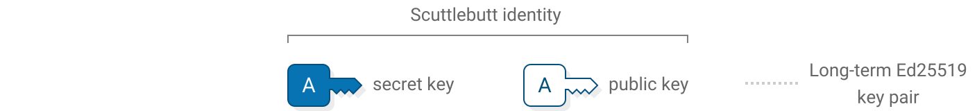 The Scuttlebutt identity is a long-term Ed25519 key pair.